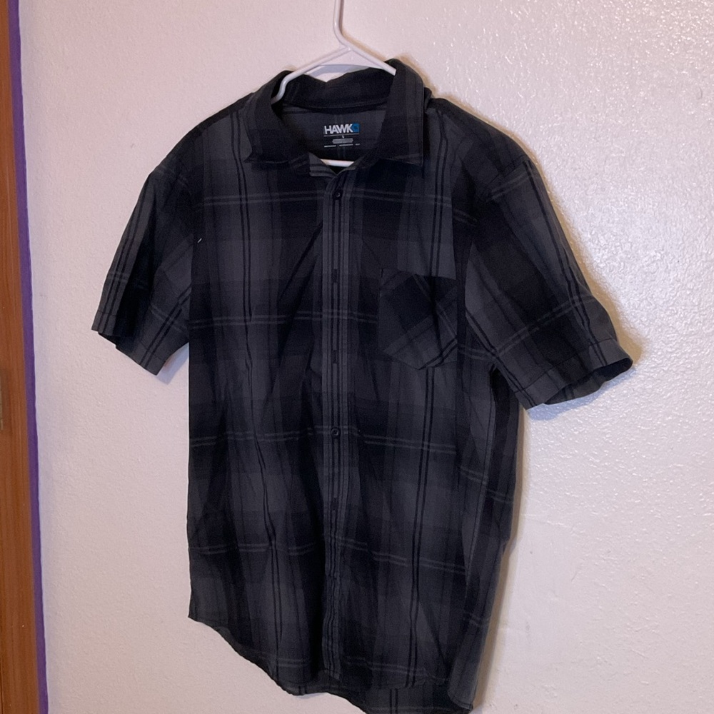 Tony Hawk Black Casual Button Down Shirt Relaxed Fit